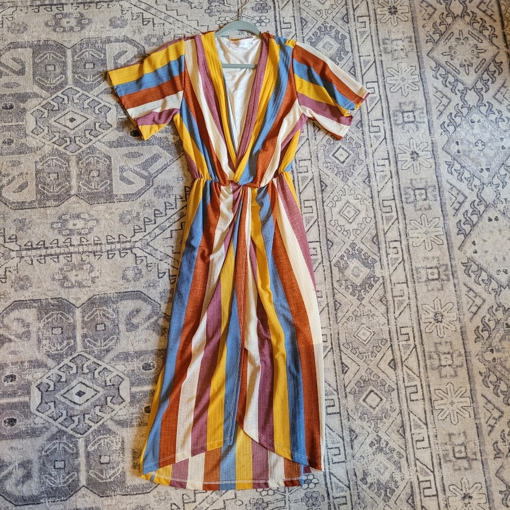 All In Favor, Multicolor Midi Dress, Women's Size XS
